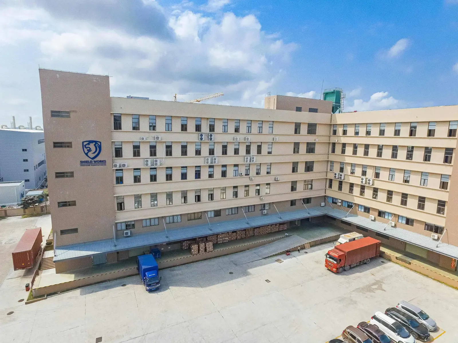 Shield Works Precision Manufacturing facility, Zhuhai, aerial front view