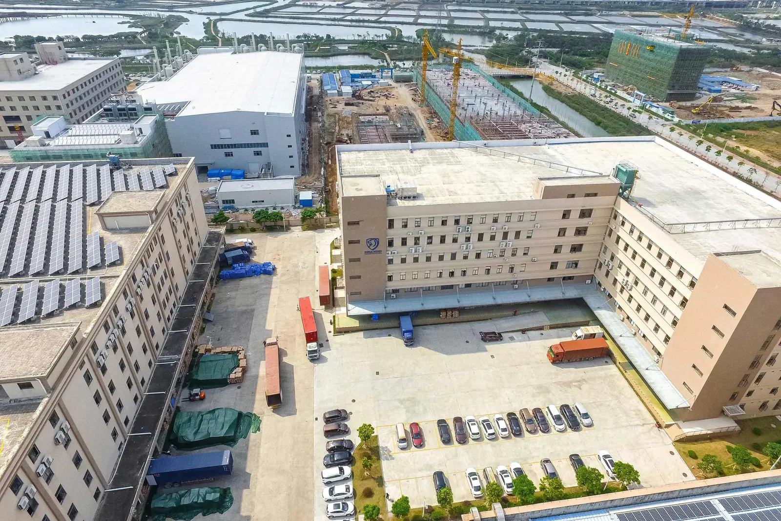 Shield Works Zhuhai facility, wide aerial site context