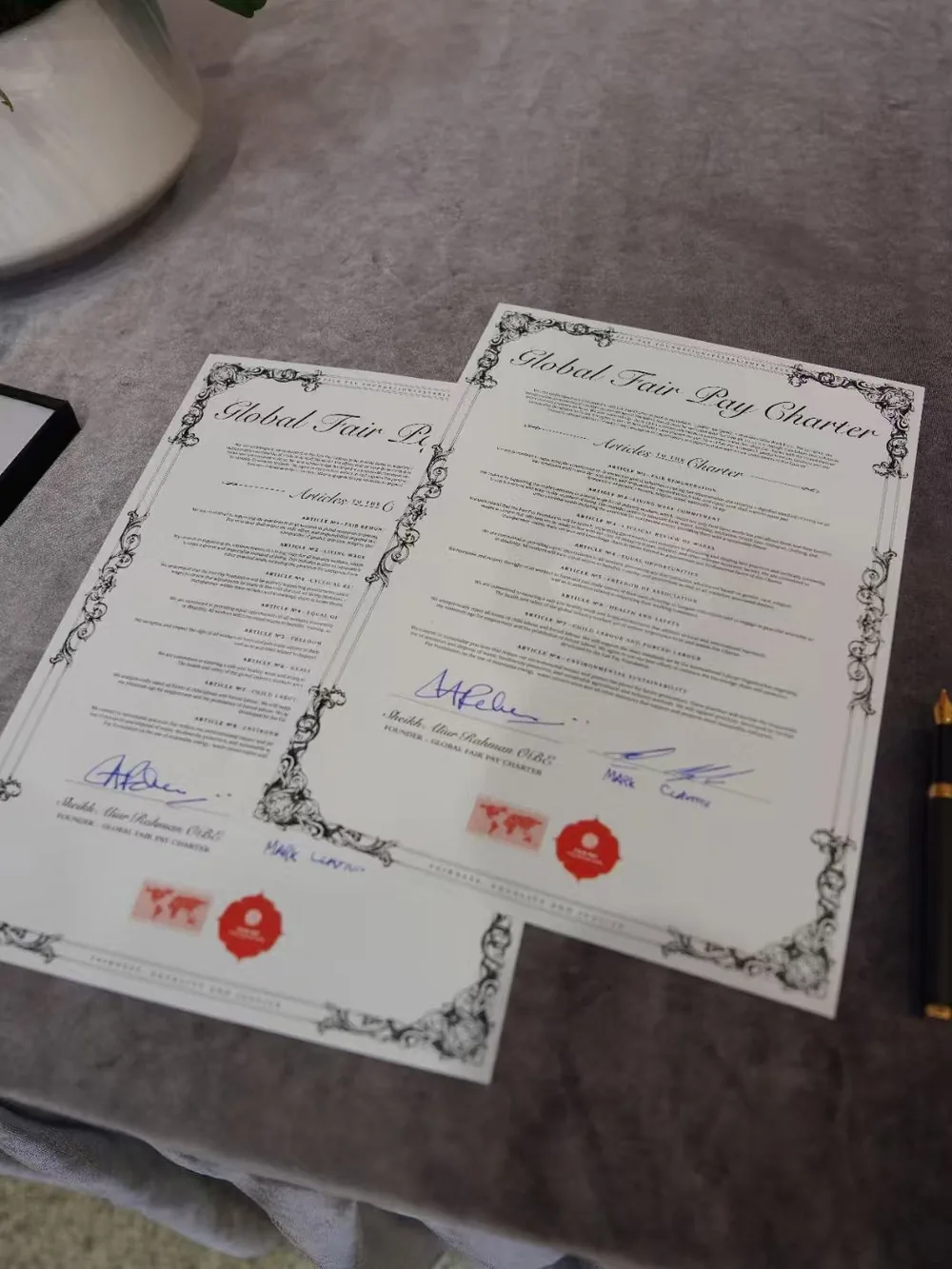 The Fair Pay Charter signing event