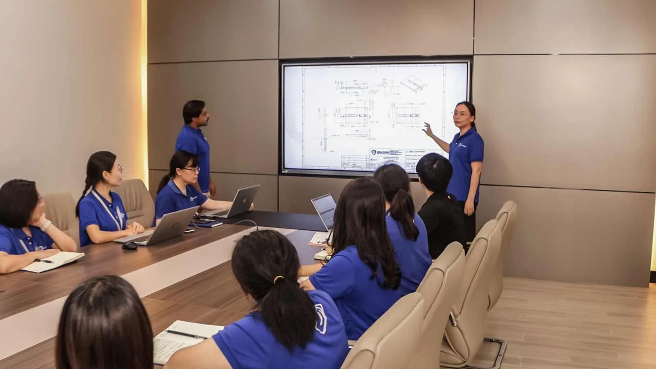 Shield Works engineering team in a project planning meeting