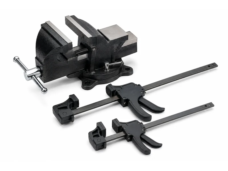 Bench vice with two quick-release bar clamps