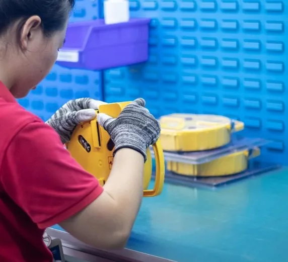 Hands-on inspection of incoming components at a quality bench