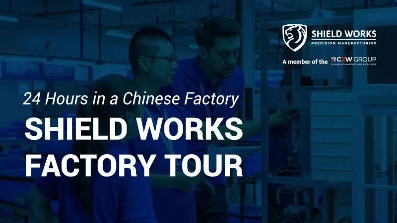 A content creator filming inside the Shield Works facility in Zhuhai